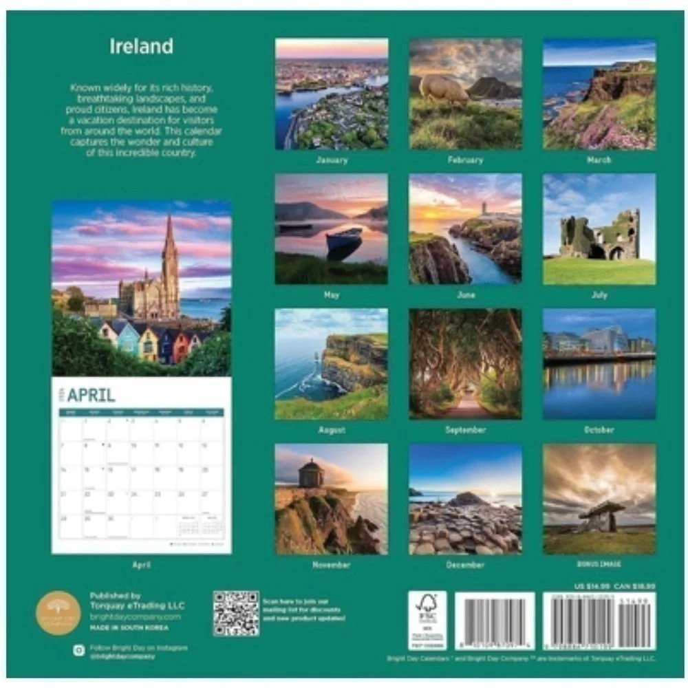 5 for $25! NWOT! 🇮🇪 Ireland Wall Calendar! 🇮🇪